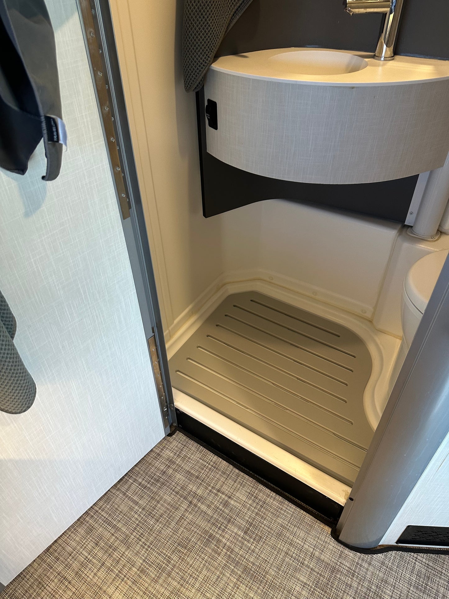 EKKO shower floor insert upgrade - Dove Gray_installed