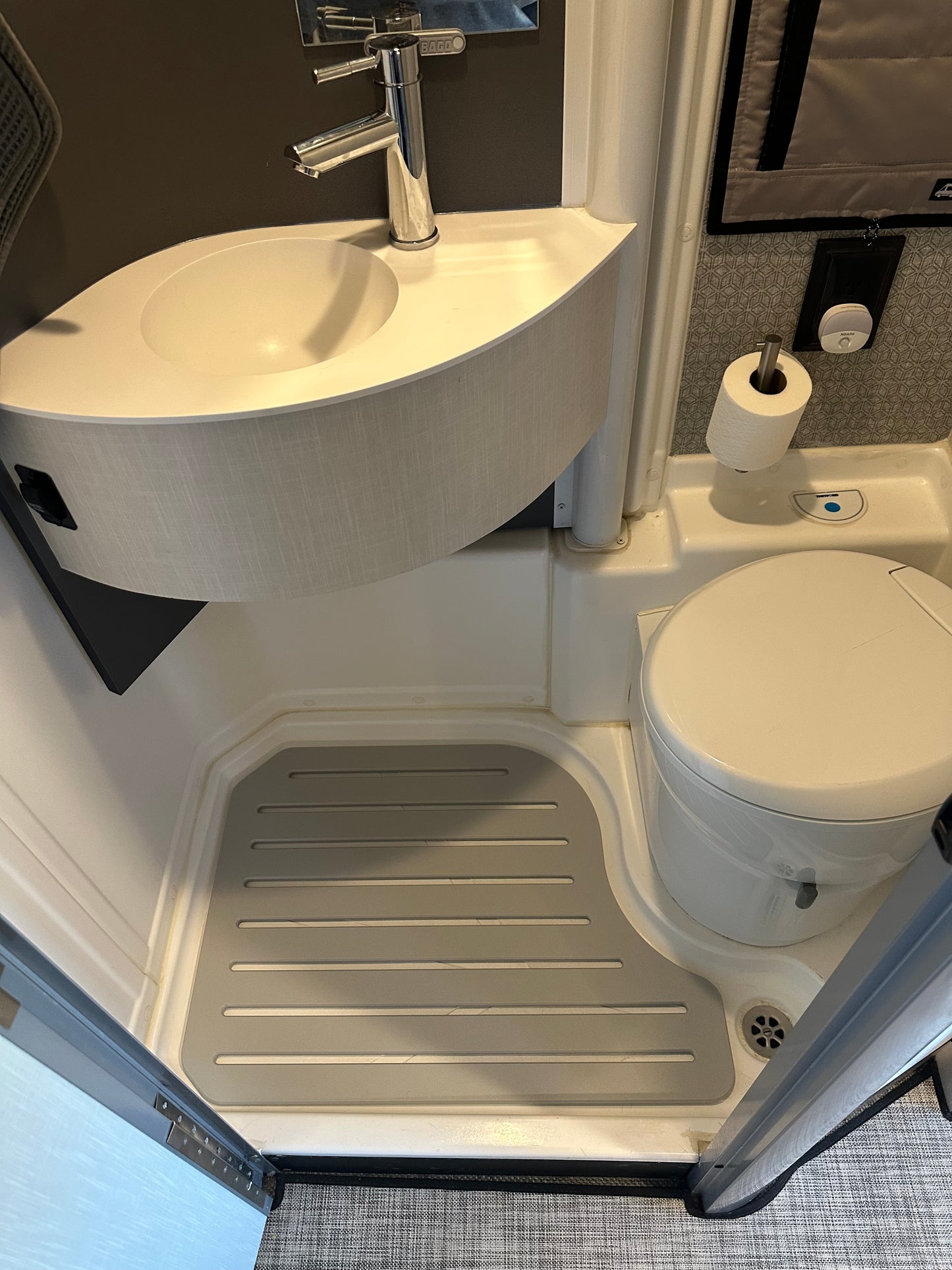 EKKO shower floor insert upgrade - Dove Gray_installed top view