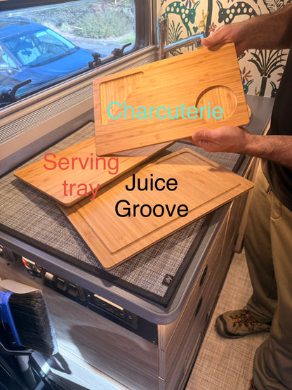 Charcuterie Board with Integrated Accessory Wells